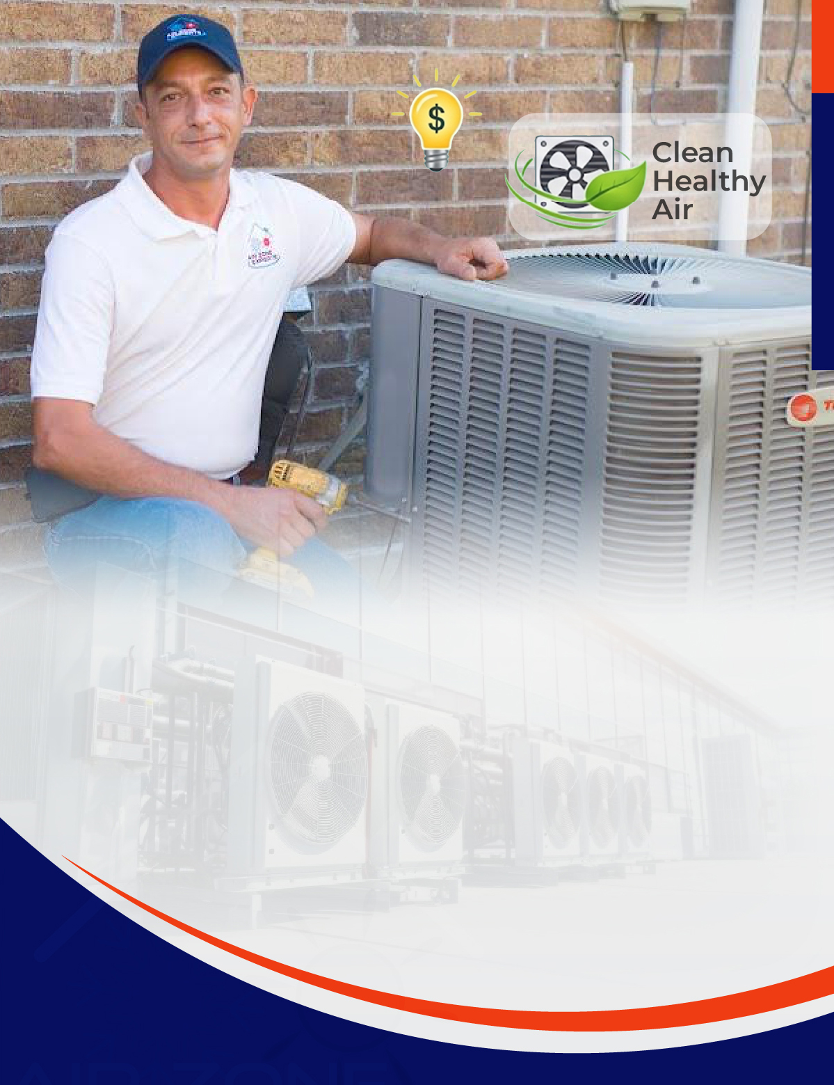 HVAC technician servicing AC unit