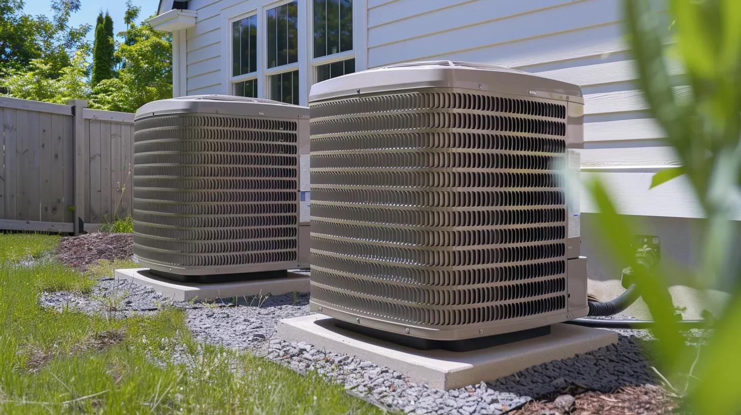 hero image: forced air ac unit repair, not window style, large outdoor units